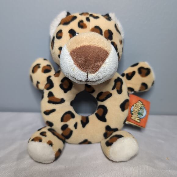 Adventure Planet Gentle Treasures Leopard Plush Rattle Baby Ring - Picture 1 of 9